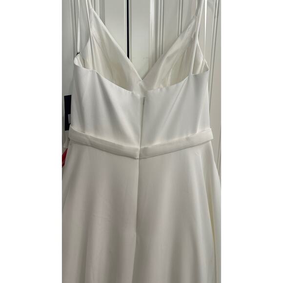 IEENA Mac Duggal Classic A-Line V-Neck Ballgown White Sz 10 - Picture 9 of 15